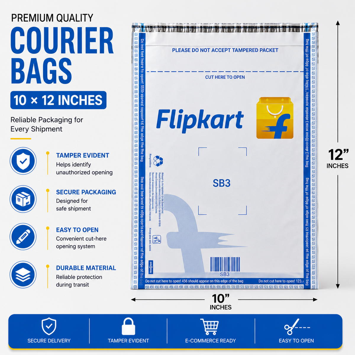Courier Bags - Flipkart Printed - (60 Micron)