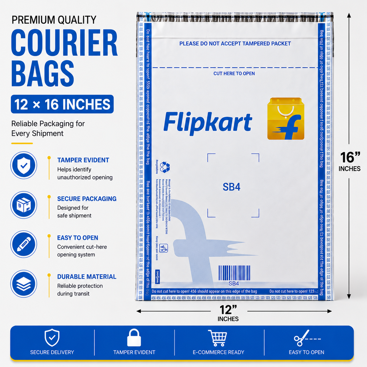 Courier Bags - Flipkart Printed - (60 Micron)