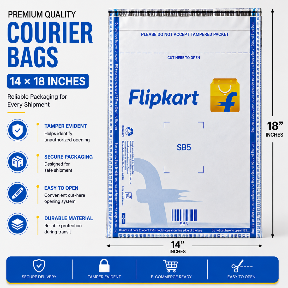 Courier Bags - Flipkart Printed - (60 Micron)