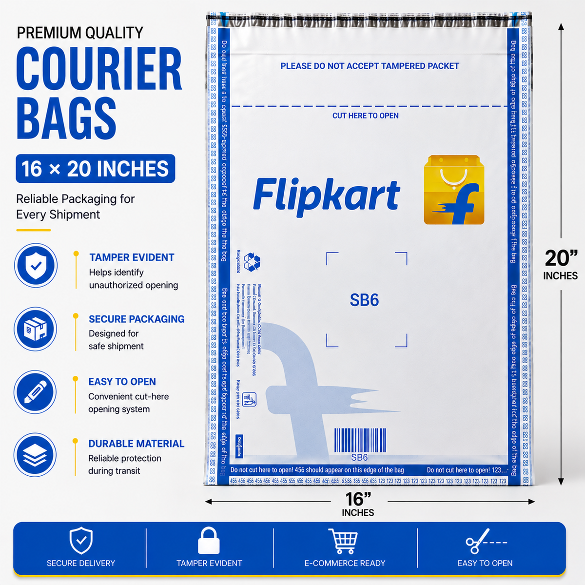 Courier Bags - Flipkart Printed - (60 Micron)