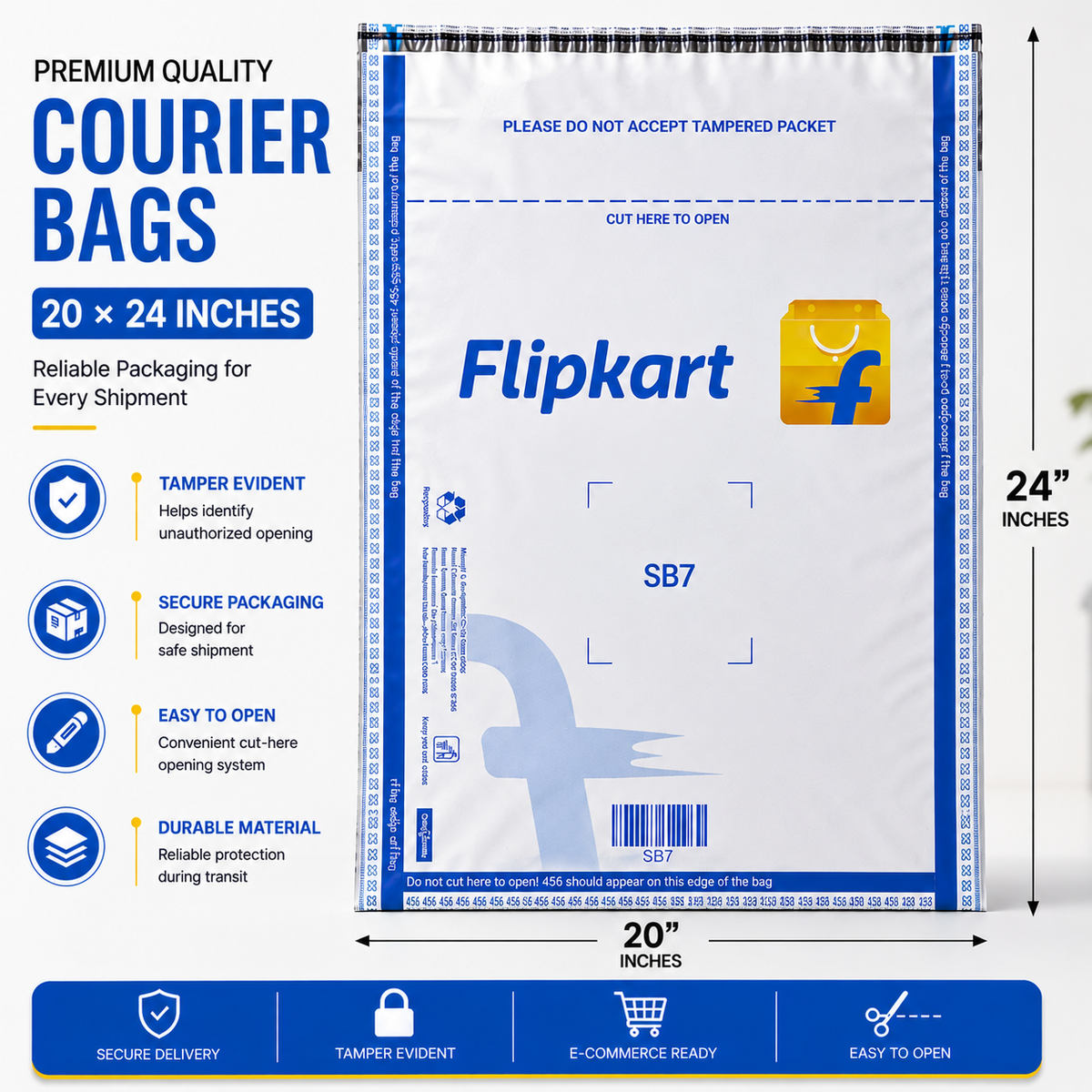 Courier Bags - Flipkart Printed - (60 Micron)
