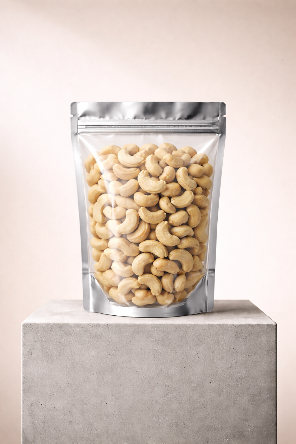 Premium Whole Cashews – Resealable Stand-Up Pouch