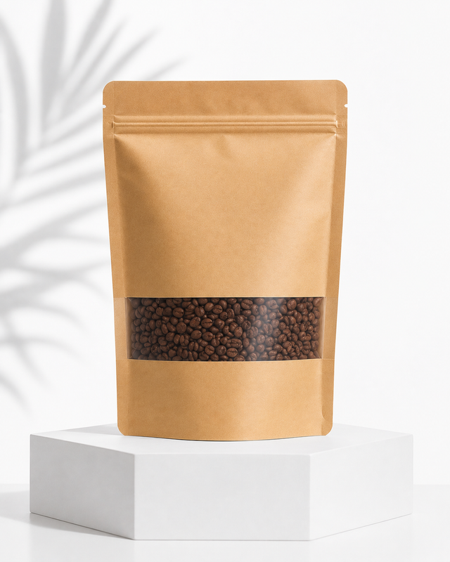 Premium Stand-Up Zip Lock Pouch (Kraft with Window)