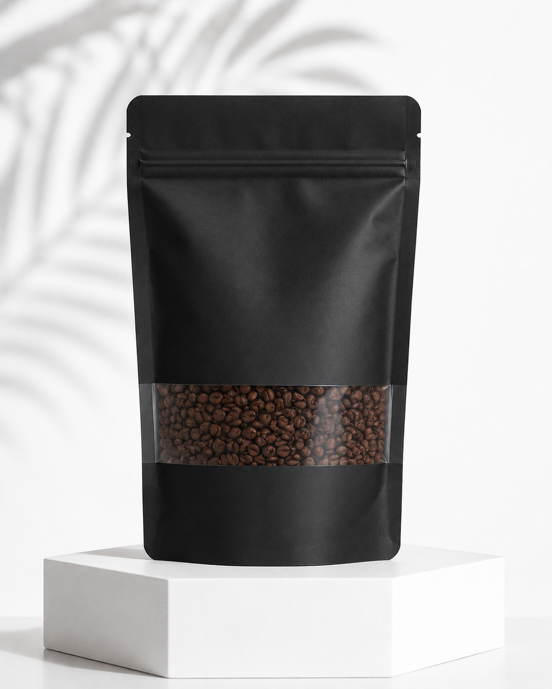 Premium Stand-Up Zip Lock Pouch (Black With Window)