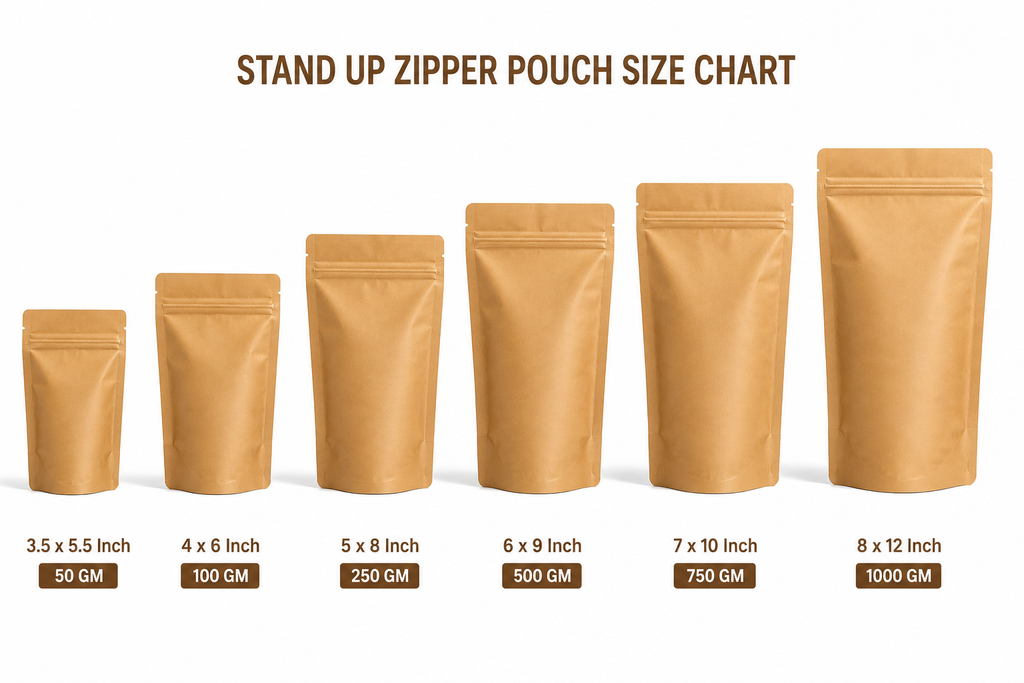 Premium Stand-Up Zip Lock Pouch (Kraft without Window)
