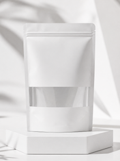 Premium Stand-Up Zip Lock Pouch (White With Window)